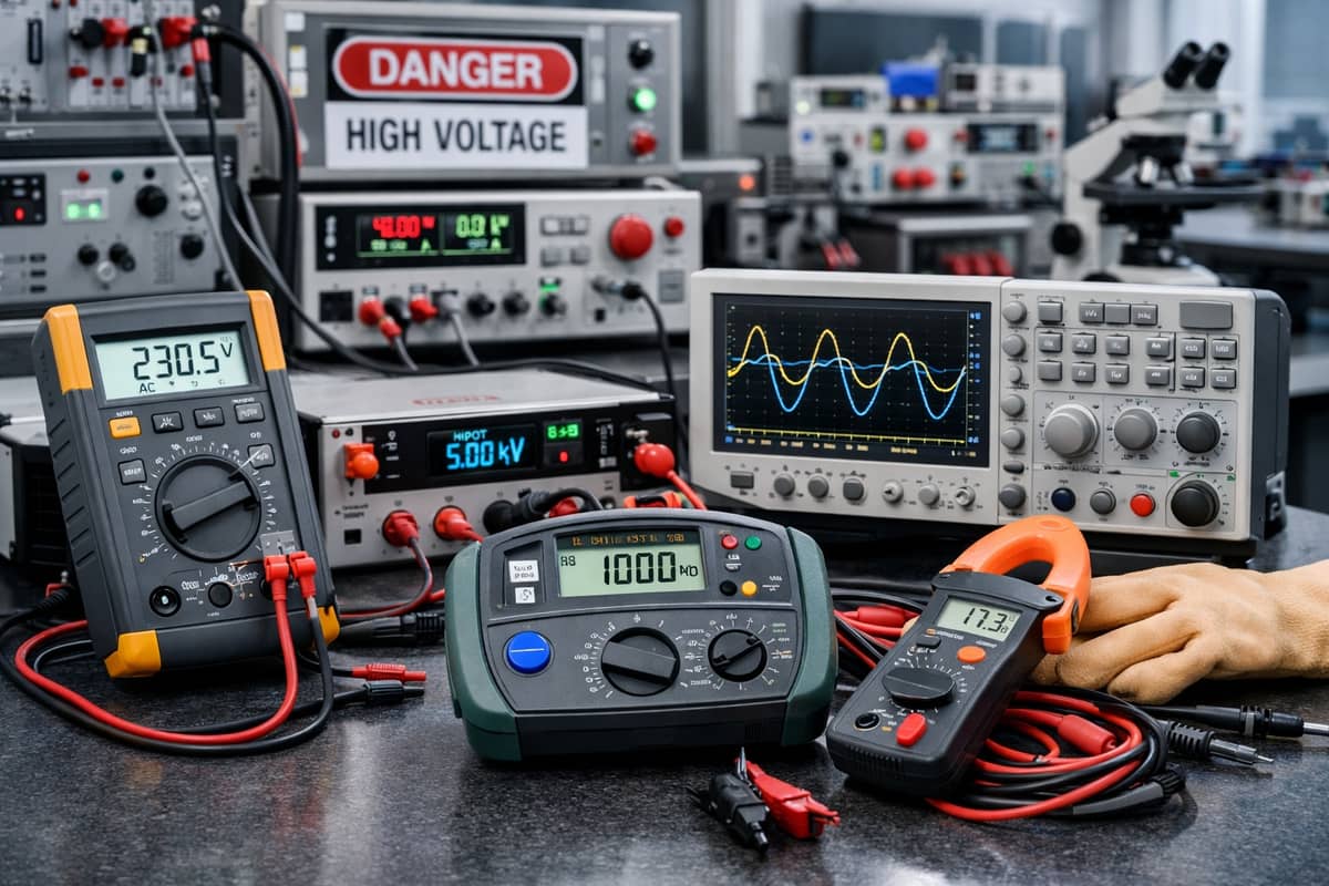 Electrical testing laboratory equipment at Shanghai Unicorn Cable quality control facility